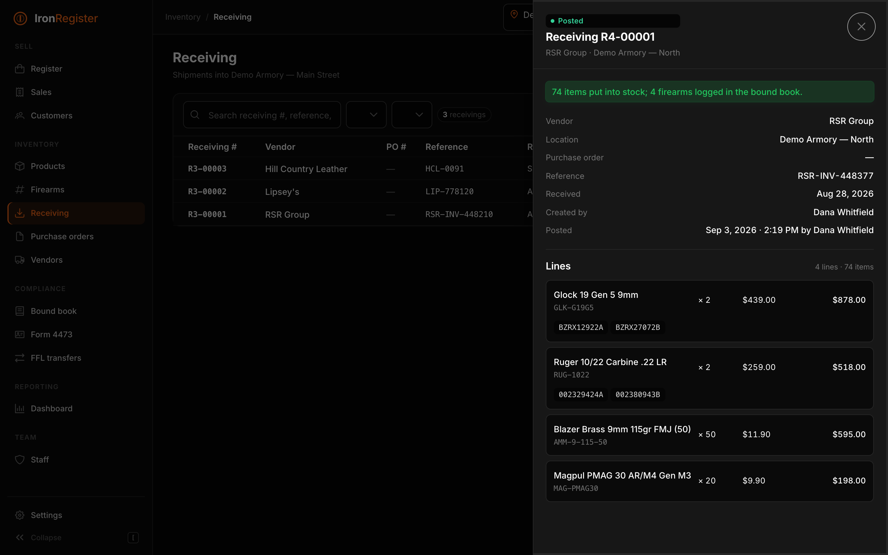 Scan-to-receive worksheet